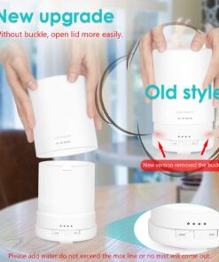 Alternative view of URPOWER 2nd Gen 300ml Aroma Essential Oil Diffuser Night Light Ultrasonic Air Humidifier with AUTO Shut Off and 6-7 Hours Continuous Diffusing - 7 Color Changing LED Lights and 4 Timer Settings A-white