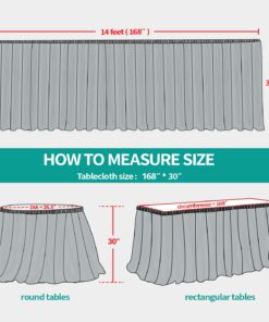 Surmente Tablecloth 14 ft Polyester Table Skirt for Weddings, Banquets, or Restaurants(White) … …… 14ft 1 Pack White 24 71pAYucMnzL