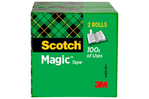 Scotch Magic Tape, Invisible, Repair Christmas Cards and Use as Holiday Gift Wrap Supplies for Christmas, 2 Tape Rolls 2 Rolls