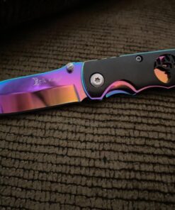 Wild Turkey Handmade Rainbow Frame with Black Overlay with Elk Cutout Knife Original version 32 71pBH39MaBL