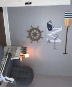 Decalzome Inc Personalized Whale Name Nautical Decor - Nautical Theme Nursery Wall Decals - Baby Shark Wall Decals Room Decor Stickers - Under The Sea Art Mural Vinyl Sticker - Baby Boy & Girl Decor 31 71pBa0sBmeL 3