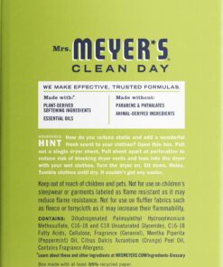 Mrs. Meyer's Clean Day Dryer Sheets, Lemon Verbena, 80 ct (1 Pack (80 Count)) 80 Count (Pack of 1) Lemon Verben 10 71pCNsHi59L