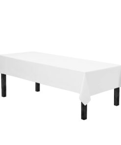 Alternative view of Gee Di Moda Rectangle Tablecloth - 60 x 102 Inch White Table Cloth for 6 Foot Rectangle Table - Heavy Duty Washable Fabric - for 6 Ft Buffet Table, Holiday Party, Dinner, Wedding & Baby Shower 60 x 102 inch Rectangle
