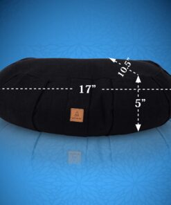 Seat Of Your Soul Crescent Meditation Cushion –10 Colors Half-Moon Yoga Pillow; Organic Cotton Zafu Cover & Zipper Liner to Adjust USA Buckwheat Hulls; Floor Pouf for Sitting Kids, Men or Women Black 17 71pDU8kp05L