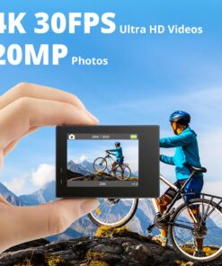 AKASO Brave 4 4K30fps 20MP WiFi Action Camera Ultra Hd with EIS 131ft Waterproof Camera Remote Control 5xZoom Underwater Camcorder with 2 Batteries and Helmet Accessories Kit 51 71pEACBleL