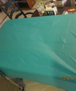 Unique Rectangular Plastic Table Cover, 54" x 108", Caribbean Teal 54" x 108" 15 71pEUYpyxFL