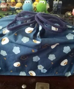 Japanese Traditional Rabbit Blossom Bento Box Set - Square 2 Tier Bento Box, Rice Ball Press, Bento Bag (Blue) 66 71pEaiOuEkL