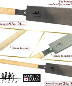 Alternative view of SUIZAN Japanese Pull Saw Hand Saw 9.5 Inch Ryoba Double Edge Flush Cut Saw Woodworking tools Gifts Japanese Ryoba Saw