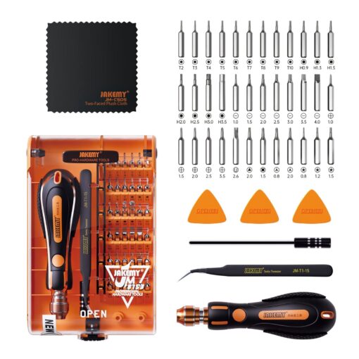 Screwdriver Set By JAKEMY, 43 in 1 Precision Screwdriver Kit Magnetic Replaceable Bits Repair Tool Kit Opening Tool and Tweezer for phone Cellphone PC Electronics Jm-8153+ 43 in 1