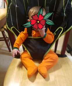 The Original Easy Seat Portable Safety Harness Chair Accessory (Black) - Quick, Easy Cloth Portable High Chair for Travel, Fits in Your Hand Bag as a Convenient Baby Travel Accessory Black 27 71pM4mA7ZbL