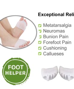 Askilt Gel Metatarsal Cushion Pads, Toe Separators Bunion Splint Pads for Hallux Valgus, Hammer Toe, Forefoot Pads,Gel Metatarsal Pad Breathable for Mortons Neuroma White 20 71pMUiyVTIL