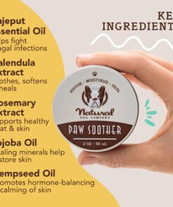 Natural Dog Company Paw Soother Balm, 2 oz. Tin, Dog Paw Cream and Lotion, Moisturizes & Soothes Irritated Paws & Elbows, Protects from Cracks & Wounds 2oz Tin 25 71pMYXrzB1L