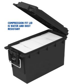 Sheffield 12629 Field Box, Ammo Storage Can and Water Resistant Ammo Can, Bullet Case Designed for Pistol, Rifle, or Shotgun Ammo Storage, Stackable and Lockable Ammo Box, Made in The USA, Black 40 71pN1WqGXUL
