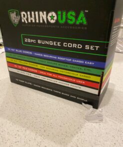 RHINO USA Bungee Cords with Hooks - Heavy Duty Outdoor 28pc Assortment with 4 Free Tarp Clips, Drawstring Organizer Bag, Canopy Ties & Ball Bungees Bungee Cord Set 51 71pNCuGrVL