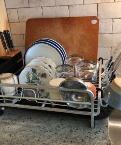 KINGRACK Aluminum Dish Drying Rack,Large Dish Rack and Drain Board Set,Kitchen Dish Rack 43 71pOSUuOtrL