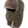 Connectyle Trooper Trapper Hat Warm Winter Hats Hunting Hat with Mask Ear Flaps Large Army Green 10 71pOpWvZ7L