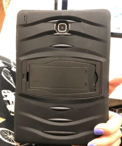 KIQ Galaxy Tab A 8.0 2015 T350 Case, Full-Body Shockproof Military Heavy Duty Case Cover Screen Protector Stand Samsung Galaxy Tab A 8.0 SM-T350 SM-T355 (2015) (Armor Black) Armor Black 49 71pOvtTv8FL