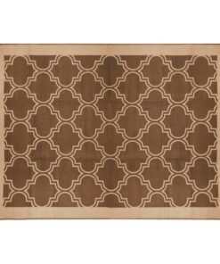 Camco Large Reversible Outdoor Patio Mat - Easy to Clean, Perfect for Picnics, Cookouts, Camping, and The Beach (9' x 12', Brown Lattice Design) (42857) 9' x 12'