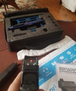 Trijicon Glock Suppressor Night Sight Set, White Front/White Rear with Green Front Lamp & Orange Rear Lamps 38 71pRHKJtkL