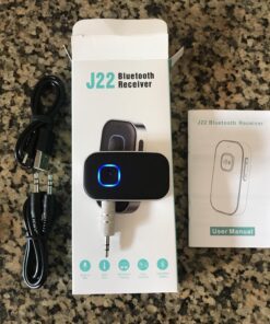 COMSOON Bluetooth Receiver for Car, Noise Cancelling 3.5mm AUX Bluetooth Car Adapter, Wireless Audio Receiver for Home Stereo/Wired Headphones, Hands-Free Call, 16H Battery Life - Black+Silver 32 71pRHpdNH8L