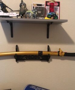 Eforlife Sword Holder Wall Mount Samurai Sword Katana Wakizashi Display Holder Stand Bracket Hanger 1-Tier 13.7 inch Hollow 34 71pRLaje5JL