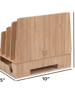MobileVision Bamboo Charging Station & Multi Device Organizer Slim Version for Smartphones, Tablets, and Laptops Slim Stand Only 30 71pRzO5GEKL