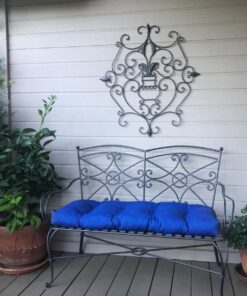 Pillow Perfect Fresco Solid Indoor/Outdoor Wicker Patio Sofa/Swing Cushion Tufted, Weather and Fade Resistant, 19" x 44", Blue 19" x 44" 20 71pSUgcLcQL