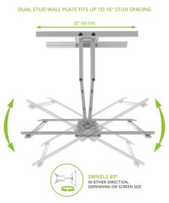Kanto PDX650W Full Motion Articulating TV Wall Mount for 37-inch to 75-inch TVs | Low Profile with 22" Extension | Integrated Cable Management | Swivel and Tilt Capable | White 33 71pSkMYAkJL