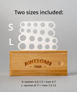 YOGABODY Naturals Toe Spreaders & Separators, Fast Pain Relief from Hammertoe & Bunions, Two Pairs in Stylish Wooden Box, Latex-Free Rubber Toe Stretchers Used for Walking, Running & Yoga Practice 20 71pSs4EDRuL