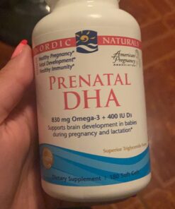 Nordic Naturals Prenatal DHA, Unflavored - 180 Soft Gels - 830 mg Omega-3 + 400 IU Vitamin D3 - Supports Brain Development in Babies During Pregnancy & Lactation - Non-GMO - 90 Servings 180 Count (Pack of 1) 30 71pT2Vpf5hL 1