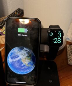 Wireless Charging Station, 2021 Upgraded 3 in 1 Wireless Charger Stand with Breathing Indicator Compatible with iPhone 12/11 Pro/XS/8, iWatch Series Black 30 71pTmYvHBXL