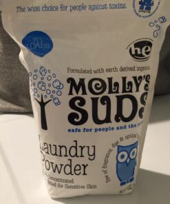 Molly's Suds Original Laundry Detergent Powder | Natural Laundry Detergent Powder for Sensitive Skin | Earth-Derived Ingredients, Stain Fighting | 70 Loads (Peppermint) Peppermint 2.93 Pound (Pack of 1) 22 71pUydp3kOL