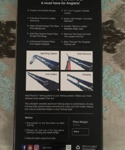 Piscifun Fishing Pliers, Saltwater Fishing Pliers with Split Ring, Fish Hook Remover, Corrosion Resistance Fly Fishing Pliers with Braid Cutters, Sheath and Lanyard, Fishing Gear Gifts for Men Black Nylon Sheath 36 71pWCLpPdVL