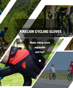FIRELION Bike Gloves for Men/Women Cycling,Cycling Gloves for Outdoor MTB DH Road Racing,Full Finger Half Finger Padded Bicycle Protective Gloves,Non-Slip Shock-Absorbing Touchscreen Riding Gloves Medium Red 14 71pWRO9r5cL