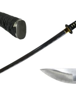 Makoto Kaze Series Handmade Sharp Katana Samurai Sword 40" - Black Dancing Crane Tsuba, Sword Stand Included 13 71pWWeotFpL