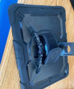 SEYMAC stock iPad 9th/ 8th/ 7th Generation Case 10.2’’, Shockproof with Screen Protector Pencil Holder 360° Rotating Hand Strap &Stand, for 10.2 inch 2021/2020/2019 (Black) Black+Back 48 71pXkzrxNgL