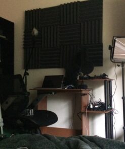 Professional Acoustic Foam Panels - Wedge Style 12x12x2” Tiles - 4 Pack - Studio Foam for Sound Dampening - Soundproofing Foam for Walls and Ceilings (Charcoal Color) Charcoal 48 71pXwUkmiFL