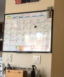 JILoffice Dry Erase Calendar Whiteboard - Magnetic White Board Calendar Monthly 36 X 24 Inch, Black Aluminum Frame Wall Mounted Board for Office Home and School Calendar 36 x 24 Inch 38 71pYJoro6pL