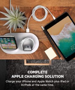 Belkin 3-In-1 Wireless Charging Station - Fast Wireless Charging For Apple Iphone 14, Iphone 13 & Iphone 12 Series & Apple Watch (All Series) - With Additional USB A Port For Multiple Devices (White) White Charging Dock 32 71pYSKTztvL