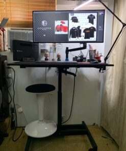 OMOTON [Updated Dock Version Vertical Laptop Stand, Double Desktop Stand Holder with Adjustable Dock (Up to 17.3 inch), Fits All MacBook/Surface/Samsung/HP/Dell/Chrome Book (Black) Black 31 71pYvFPAfpL