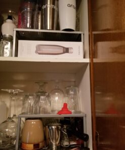 SimpleHouseware Expandable Stackable Kitchen Cabinet and Counter Shelf Organizer, Silver Metal Top 37 71pZBO 2ctL