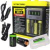 NITECORE New i4 battery Charger For Li-ion / IMR / Ni-MH/ Ni-Cd 18650 18350 16340 RCR123 14500 AA AAA D C w/ Ac and 12V DC (Car) power cords, EdisonBright BBX3 battery box, 2 X AA to D type batteries 11 71pZBn1WXsL