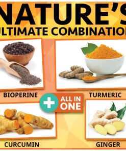 Extra Strength Turmeric Curcumin and Ginger & BioPerine - 1965mg Joint Support Supplement for Aches with Black Pepper Powder Extract - Premium Made in USA | Vegan Natural Non GMO Pills | 90 Capsules 21 71pas2AWVeL 3