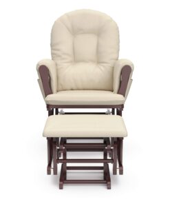 Storkcraft Premium Hoop Glider and Ottoman (Cherry Base, Beige Cushion) – Padded Cushions with Storage Pocket, Smooth Rocking Motion, Easy to Assemble, Solid Hardwood Base Ch/Beige <M21> 23 71pb2kpYAL