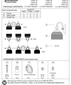 Progress Lighting P2991-81 Archie Bath & Vanity, 8.75x7.00x17.00, Antique Nickel 23 71pcXqKem L