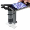 Carson MicroFlip 100x-250x LED and UV Lighted Pocket Microscope with Flip Down Slide Base and Smartphone Digiscoping Clip (MP-250) Single Pack