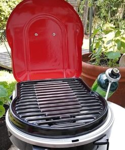 Coleman Fold N Go Propane Grill, Portable & Lightweight Grill with Push-Button Starter, Adjustable Burner, Built-In Handle, & 6,000 BTUs of Power for Camping, Tailgating, Grilling Red 53 71pcrV464VL