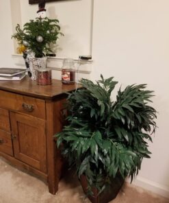 Nearly Natural 6718 35in. Double Bamboo Palm with Decorative Planter Silk Plant,Green Green 35in. 22 71pe0c6j8 L