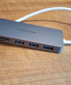 LENTION USB C Hub with 3 USB 3.0 & SD/Micro SD Card Reader Compatible Iphone15, 2023-2016 MacBook Pro, New Mac Air/iPad Pro/Surface, More, Stable Driver Certified Type C Adapter (CB-C15, Space Gray) 25 71pehygDZxL