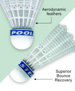 Poolmaster Deluxe Badminton Set for Swimming Pools & Backyards - Includes 4 Rackets, 4 Birdies, Carrying Case (New & Improved 2020 Version) 16 71pesGHRL